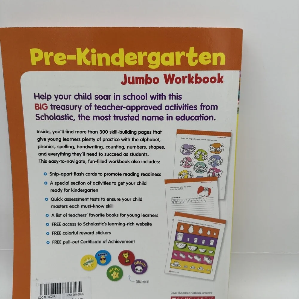 Scholastic‎ Pre-Kindergarten Jumbo Workbooks Paperback Children Ages 3-4 New